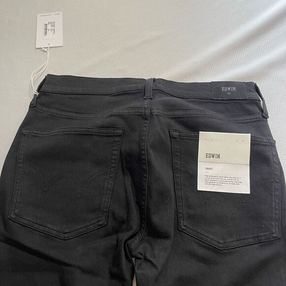 NWT Edwin Pixie 9” Mid Rise Skinny Black Denim Jeans Size 31 New - Picture 8 of 10